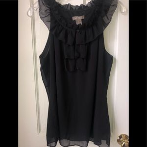 Black Chiffon Tank Top